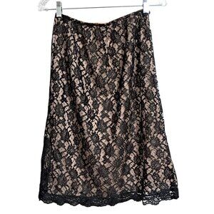 Vintage Vanity Fair Slip Skirt Womens Size M Black Lace Half Slip Lingerie Under
